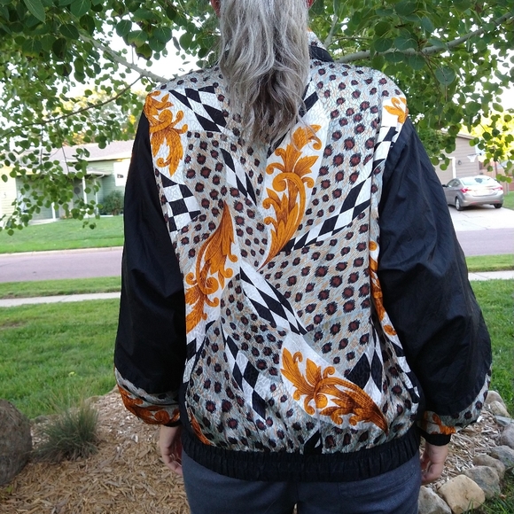 1980's 1990's WINDBREAKER JACKET zip front M L (N5) - Picture 4 of 7